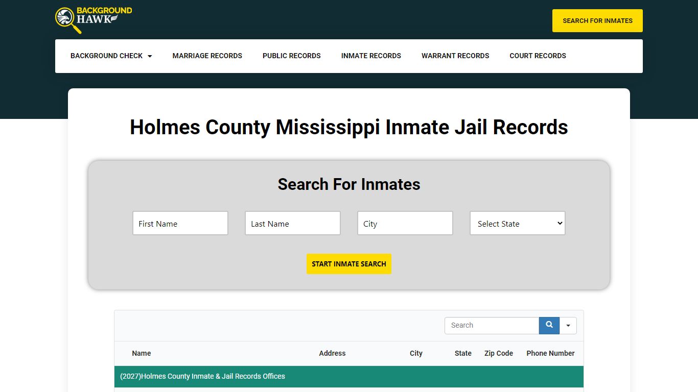 Inmate Jail Records in Holmes County , Mississippi