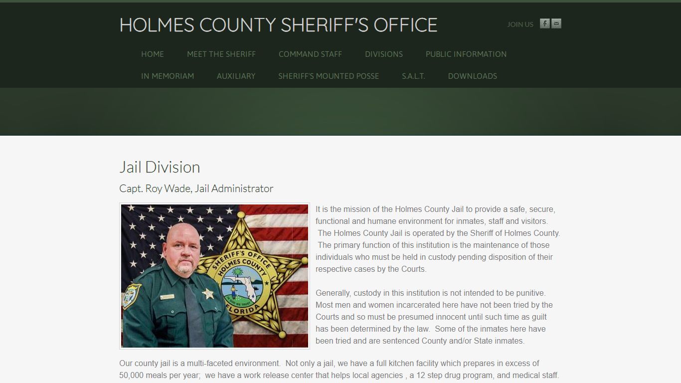 Jail Division - HOLMES COUNTY SHERIFF'S OFFICE